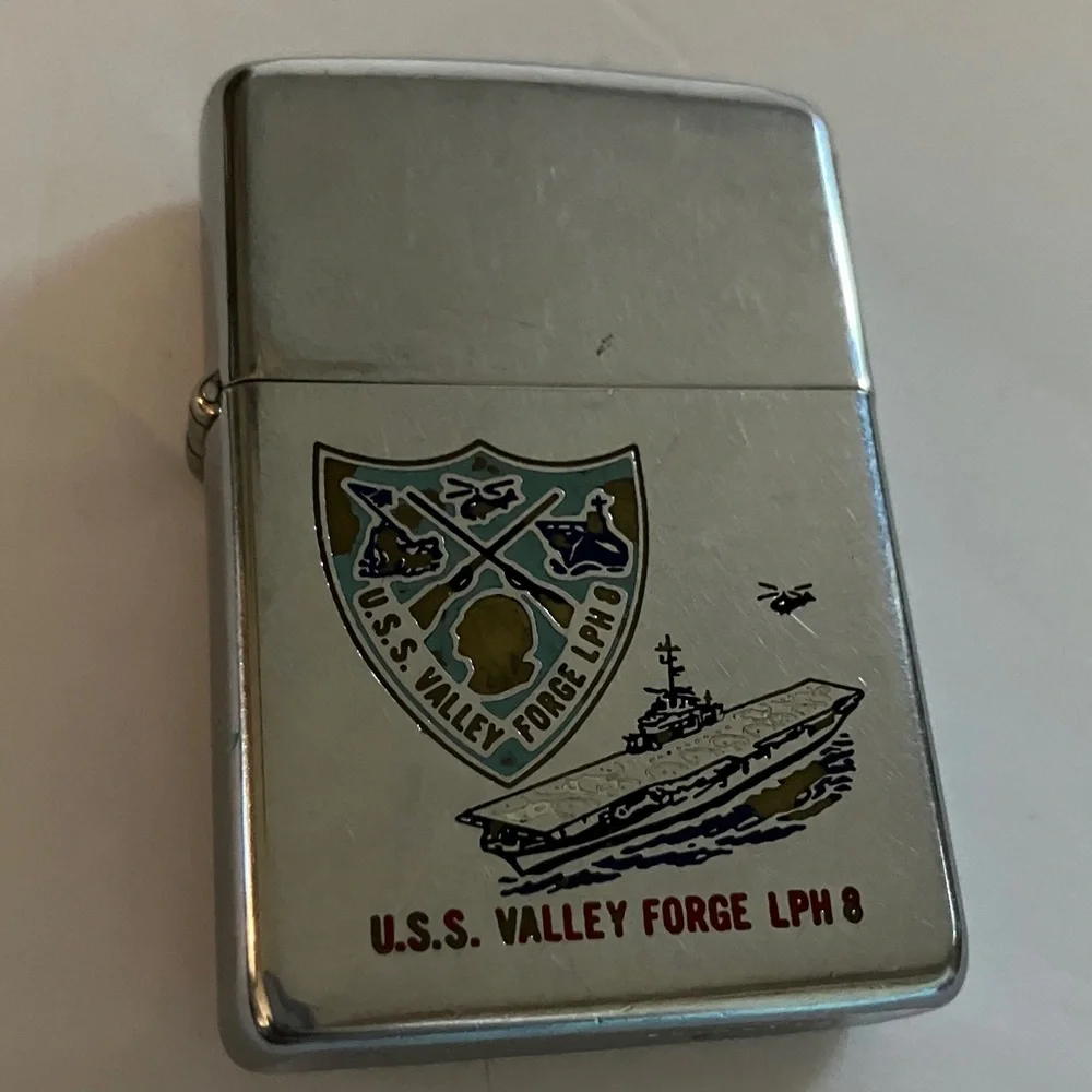 Vintage U.S.S. Valley Forge‎ LPH 8 Silver Zippo Lighter